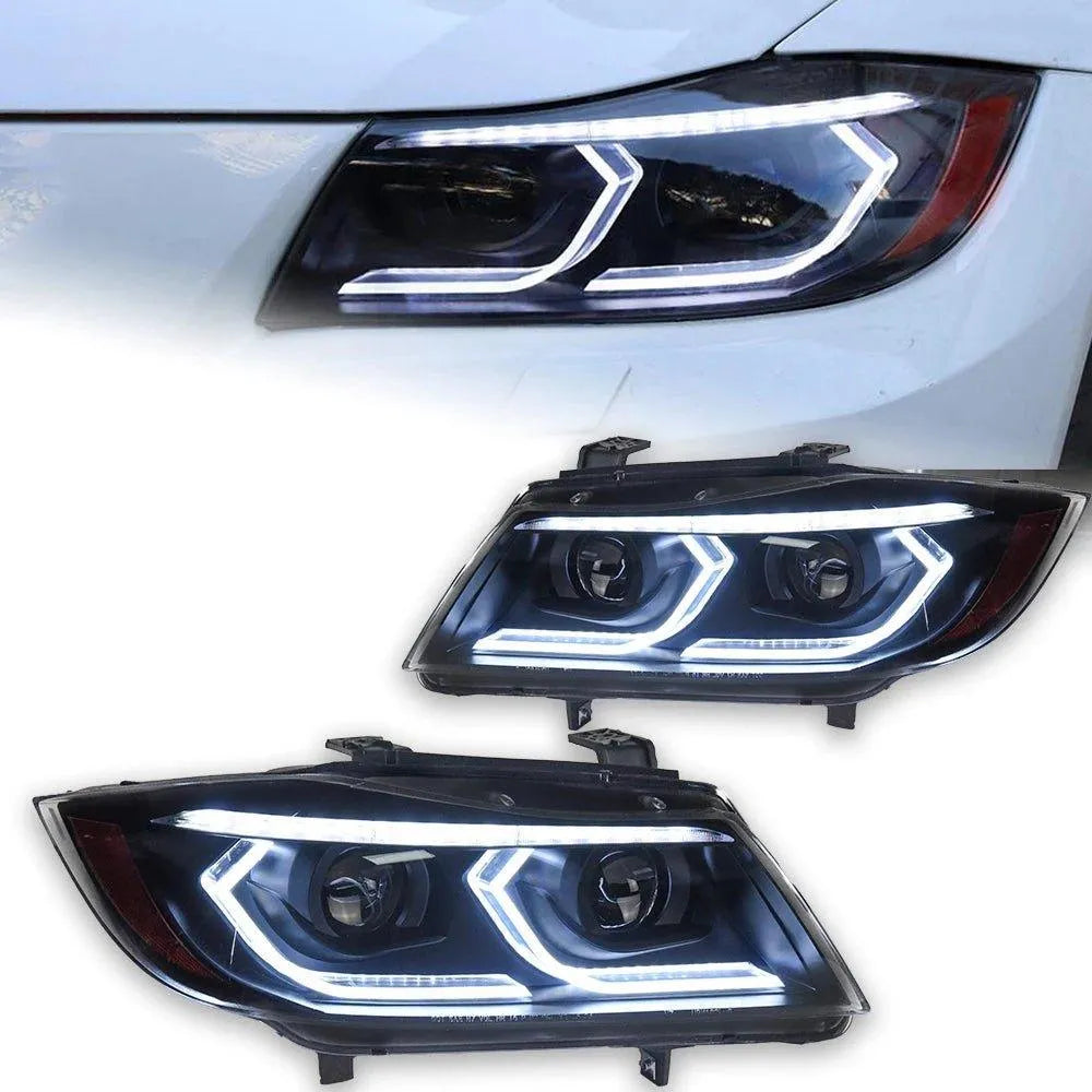 Lampy Samochodowe do BMW E90 (2005-2012) - 320i 318i 323i 325i E90 z lampami przednimi LED, dzienne DRL, Bi-Xenon HID - Multigenus