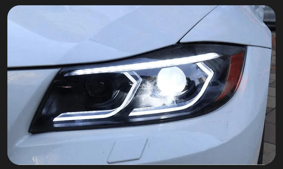 Lampy Samochodowe do BMW E90 (2005-2012) - 320i 318i 323i 325i E90 z lampami przednimi LED, dzienne DRL, Bi-Xenon HID - Multigenus