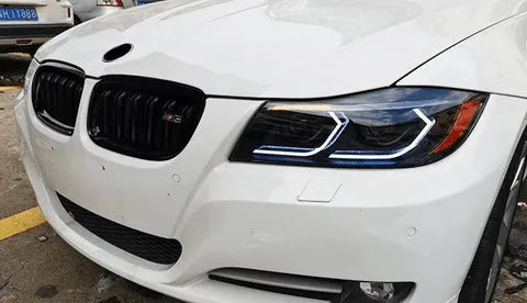 Lampy Samochodowe do BMW E90 (2005-2012) - 320i 318i 323i 325i E90 z lampami przednimi LED, dzienne DRL, Bi-Xenon HID - Multigenus