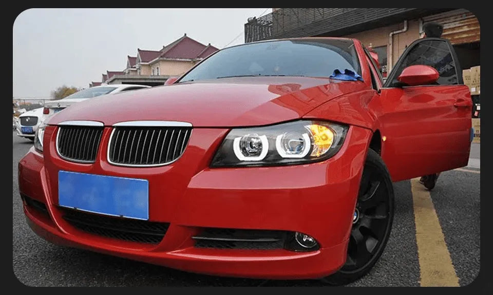 Lampy Samochodowe do BMW E90: Reflektory 2005-2012 z Oświetleniem Dziennym LED DRL, Angel Eye i Wiązką Bi-Xenon 320i, 318i, 323i, 325i - Multigenus