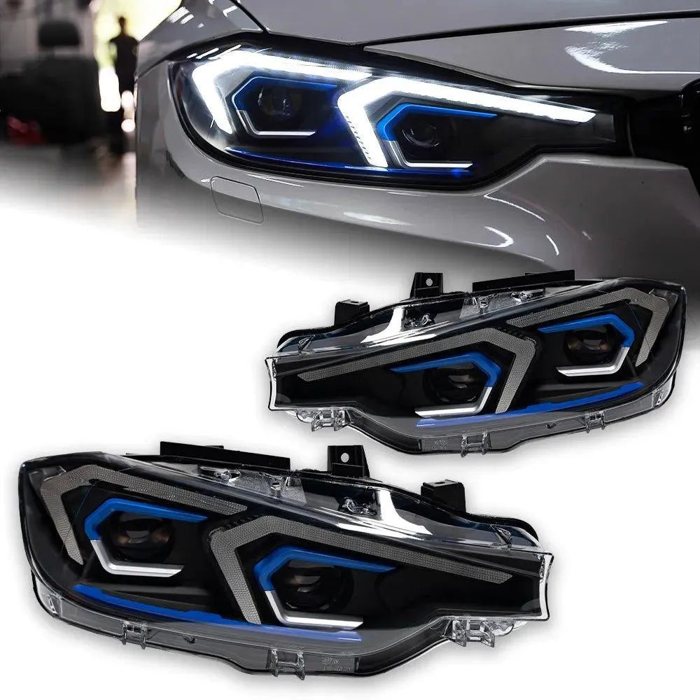 Lampy przednie do BMW F30 F31 Reflektory samochodowe LED z soczewką DRL - Multigenus