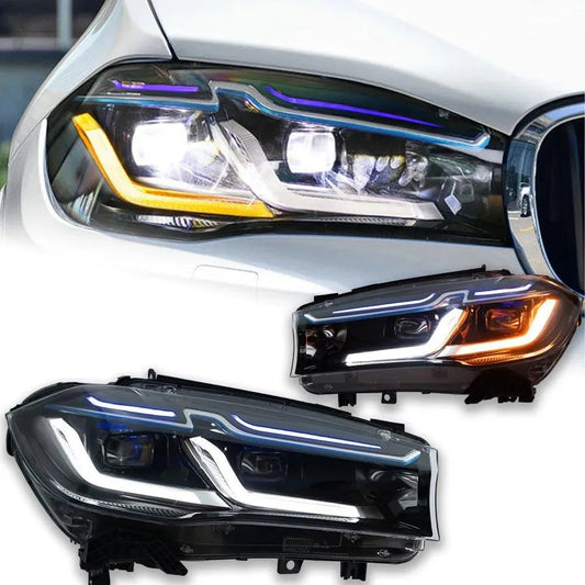 Lampy samochodowe do BMW X5 (2014-2018) - F15 F16 - Reflektory LED z lampami przednimi X6 LED DRL i sygnałem - Multigenus