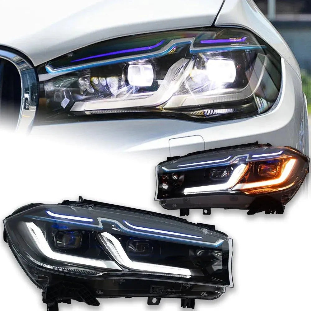 Lampy samochodowe do BMW X5 (2014-2018) - F15 F16 - Reflektory LED z lampami przednimi X6 LED DRL i sygnałem - Multigenus