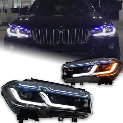 Lampy samochodowe do BMW X5 (2014-2018) - F15 F16 - Reflektory LED z lampami przednimi X6 LED DRL i sygnałem - Multigenus