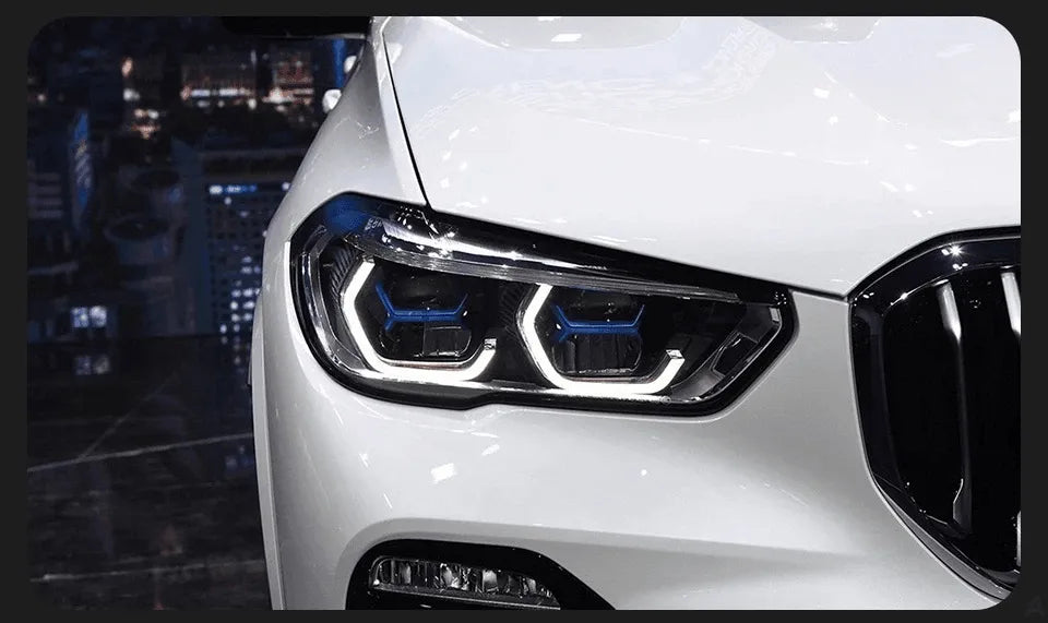 Lampy samochodowe do BMW X5 G05 (2019-2022) - G06 z reflektorami LED, soczewką projekcyjną - przednie X6 LED DRL i sygnał - Multigenus