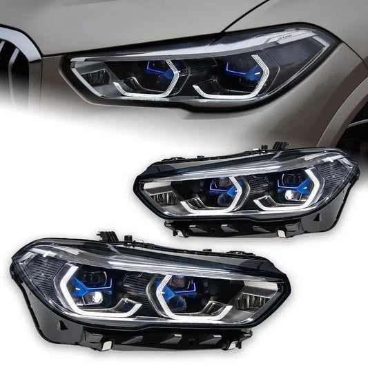 Lampy samochodowe do BMW X5 G05 (2019-2022) - G06 z reflektorami LED, soczewką projekcyjną - przednie X6 LED DRL i sygnał - Multigenus