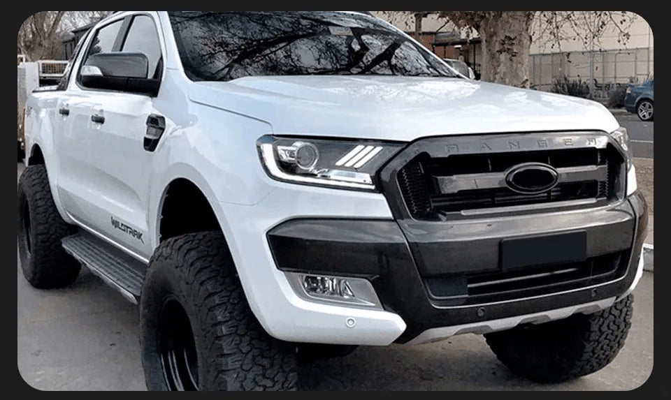 Lampy samochodowe do Ford Ranger (2016-2017) - Reflektory LED H7 D2H, opcją Hid, Oczkiem Anielskim (Angel Eye) i wiązką Bi Xenon - Multigenus