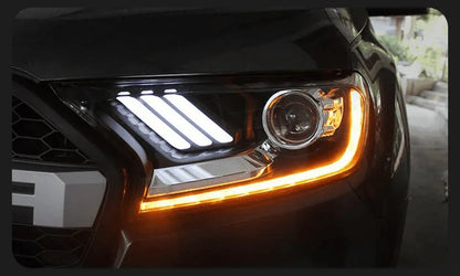 Lampy samochodowe do Ford Ranger (2016-2017) - Reflektory LED H7 D2H, opcją Hid, Oczkiem Anielskim (Angel Eye) i wiązką Bi Xenon - Multigenus