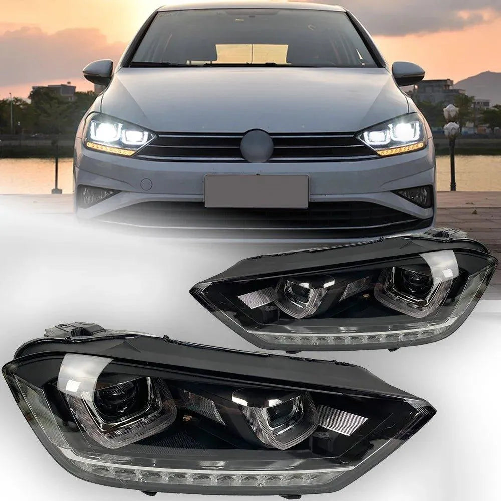 Lampy samochodowe do Volkswagen VW Golf 7 Sportsvan (2016-2018) Tour Reflektory LED Bi Xenon z soczewką projekcyjną - Multigenus