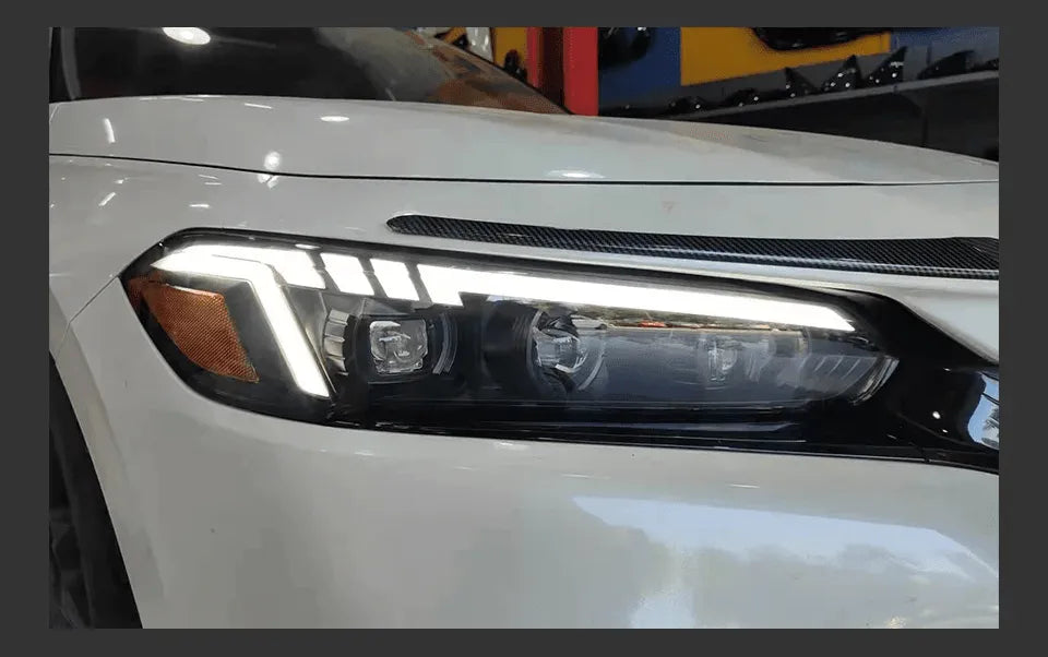 Lampy samochodowe do Honda Civic (2021-2022) - Reflektory przednie LED z soczewką projekcyjną i dynamicznym sygnałem DRL - Multigenus