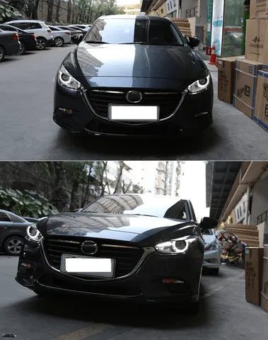 Lampy Samochodowe do Mazda 3: Reflektory LED 2017-2018 z Oświetleniem Dziennym LED, HID Bi-Xenon - Multigenus