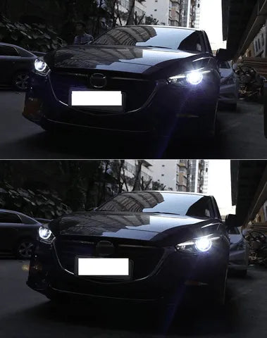 Lampy Samochodowe do Mazda 3: Reflektory LED 2017-2018 z Oświetleniem Dziennym LED, HID Bi-Xenon - Multigenus