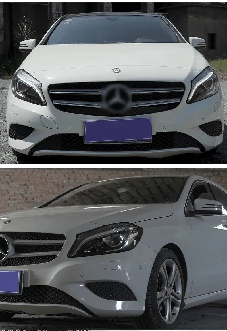 Lampy samochodowe do Mercedes Benz W176 (2013-2018) A200 - Reflektory LED A180 dzienne DRL, sygnałem LED, soczewką projekcyjną - Multigenus