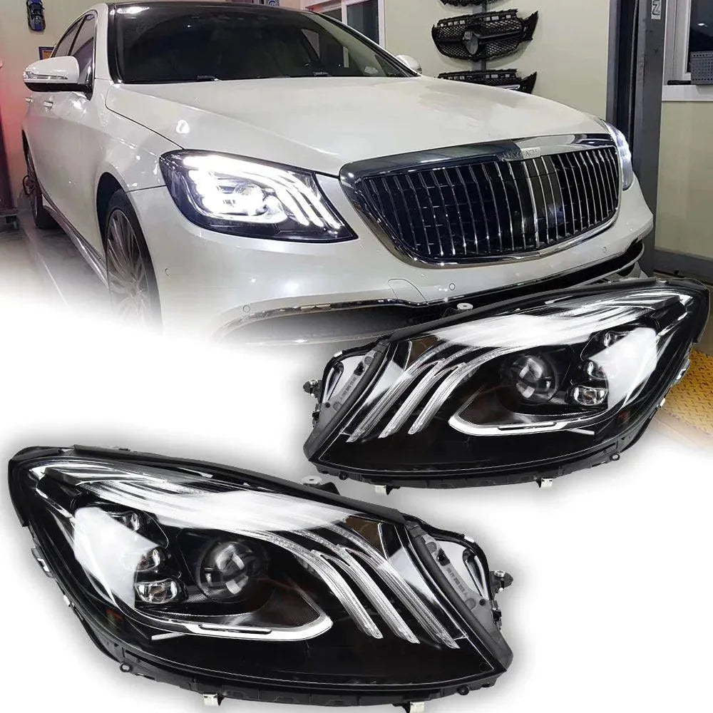 Lampy samochodowe do Mercedes Benz W222 (2014-2019) - S350 S400 W223 z reflektorami LED, projekcją i dzienne DRL - Multigenus