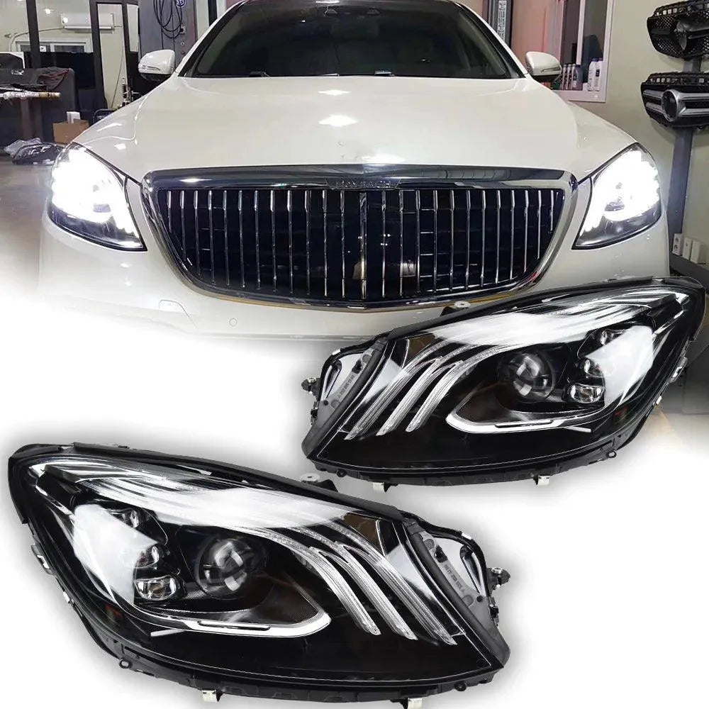 Lampy samochodowe do Mercedes Benz W222 (2014-2019) - S350 S400 W223 z reflektorami LED, projekcją i dzienne DRL - Multigenus