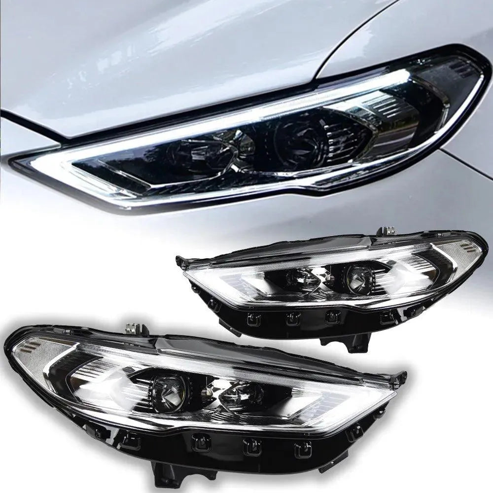 Lampy przednie Ford Mondeo 2017 - 2020 Fusion Reflektory LED Dynamiczny sygnał Animacja DRL Bi-Xenon - Multigenus