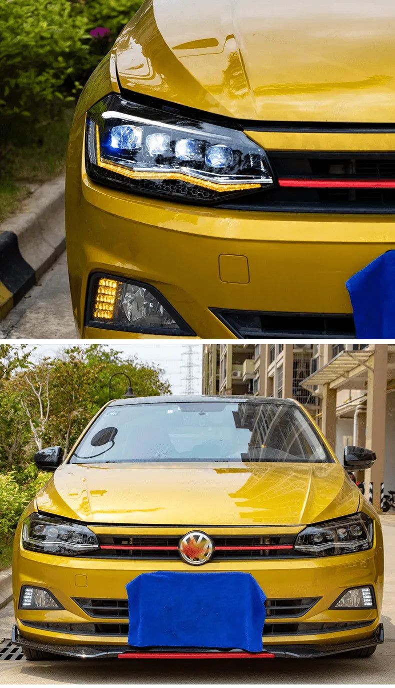 Lampy Samochodowe przednie LED do VW POLO 2019-2020: DRL, Volkswagen Reflektor, Angel Eye, Soczewka Projektorowa - Multigenus