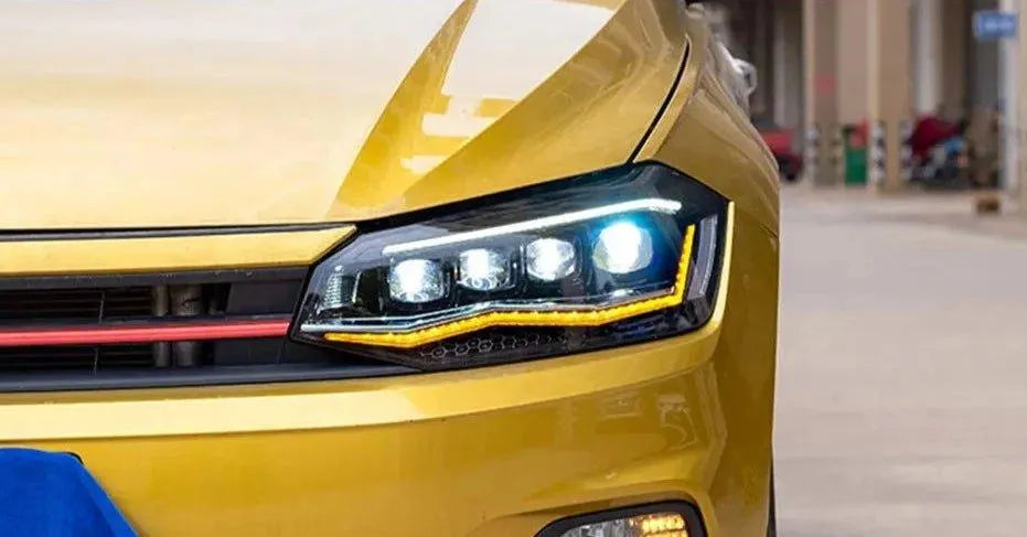 Lampy Samochodowe przednie LED do VW POLO 2019-2020: DRL, Volkswagen Reflektor, Angel Eye, Soczewka Projektorowa - Multigenus