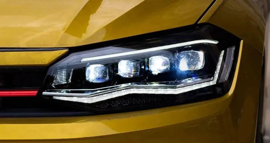 Lampy Samochodowe przednie LED do VW POLO 2019-2020: DRL, Volkswagen Reflektor, Angel Eye, Soczewka Projektorowa - Multigenus