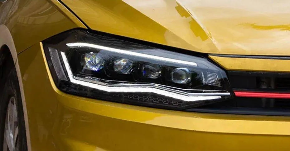 Lampy Samochodowe przednie LED do VW POLO 2019-2020: DRL, Volkswagen Reflektor, Angel Eye, Soczewka Projektorowa - Multigenus