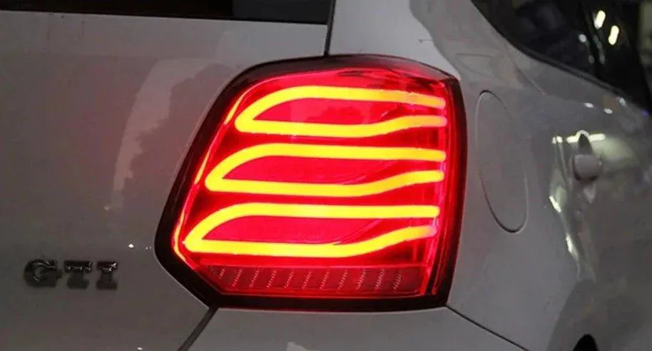 Lampy Samochodowe Tylne do VW Polo: LED 2009-2017 DRL, z Dynamicznym Sygnałem, Hamulcem i Wstecznym - Multigenus