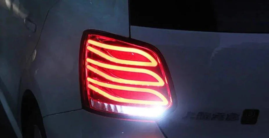 Lampy Samochodowe Tylne do VW Polo: LED 2009-2017 DRL, z Dynamicznym Sygnałem, Hamulcem i Wstecznym - Multigenus