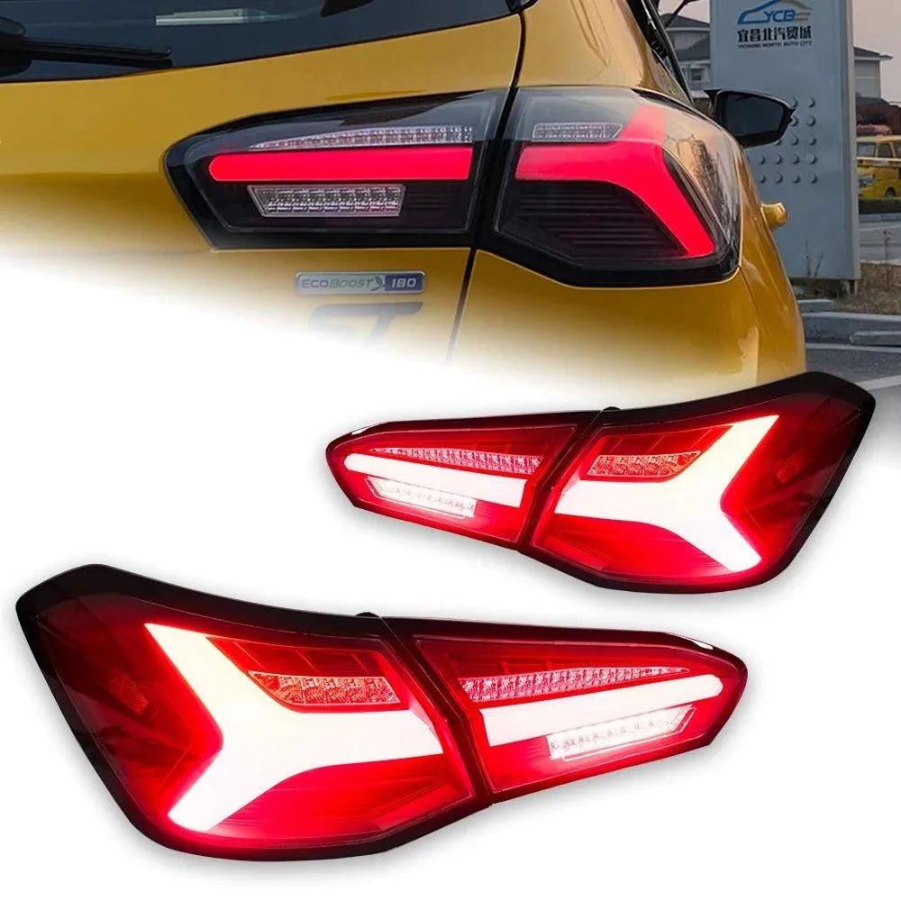 Lampy tylne do Ford Focus 2019-2023 Hatchback - Tylna lampa LED z funkcją DRL, sygnału, hamulca i cofania - Multigenus