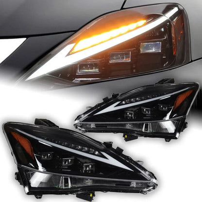 Lampy Przednie do Lexus IS250 LED z DRL, Sygnałem i Animowaną Projektorową Soczewką (2006-2012) IS300 - Multigenus