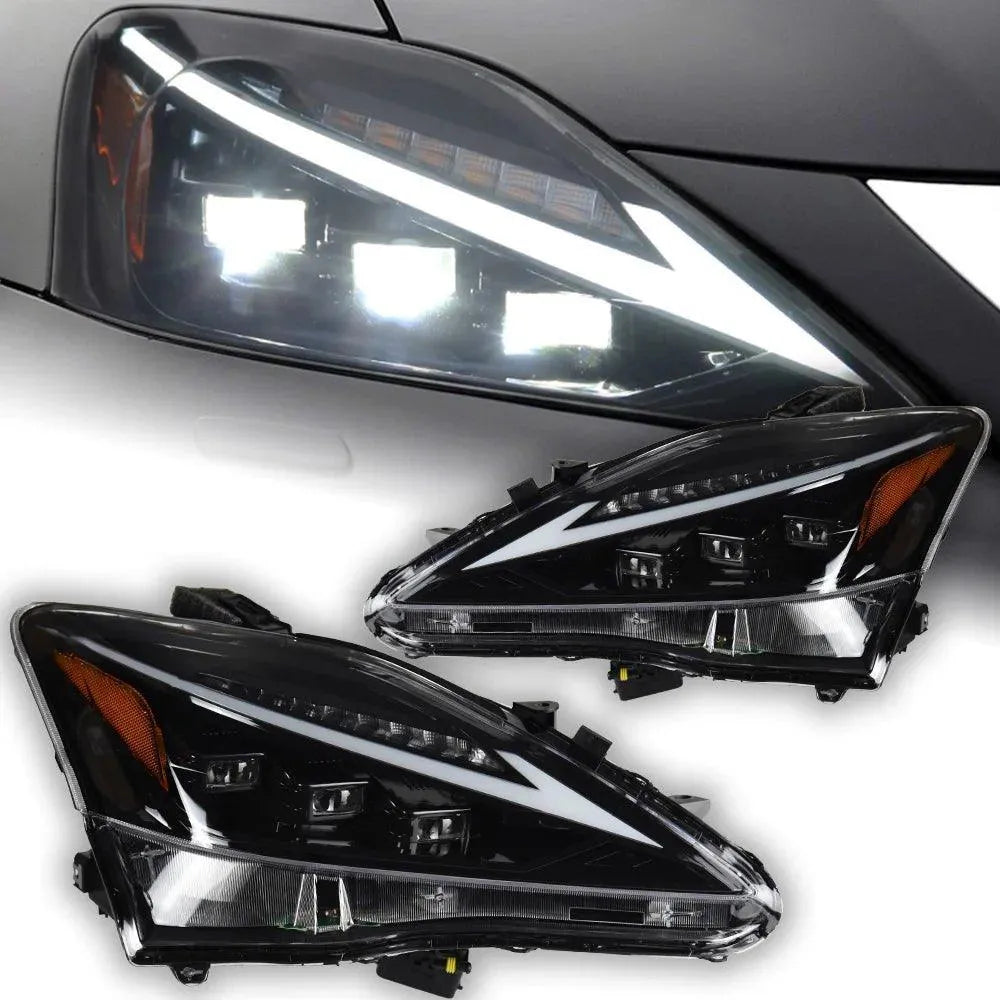 Lampy Przednie do Lexus IS250 LED z DRL, Sygnałem i Animowaną Projektorową Soczewką (2006-2012) IS300 - Multigenus