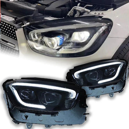 Reflektory do Mercedes Benz GLC LED z DRL Lampy Przednie (2017-2022) C253 X253 GLC200 GLC260 GLC300 - Multigenus