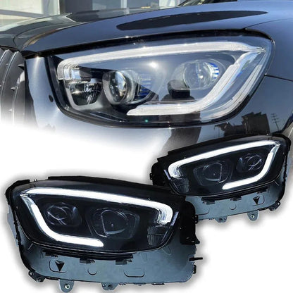 Reflektory do Mercedes Benz GLC LED z DRL Lampy Przednie (2017-2022) C253 X253 GLC200 GLC260 GLC300 - Multigenus