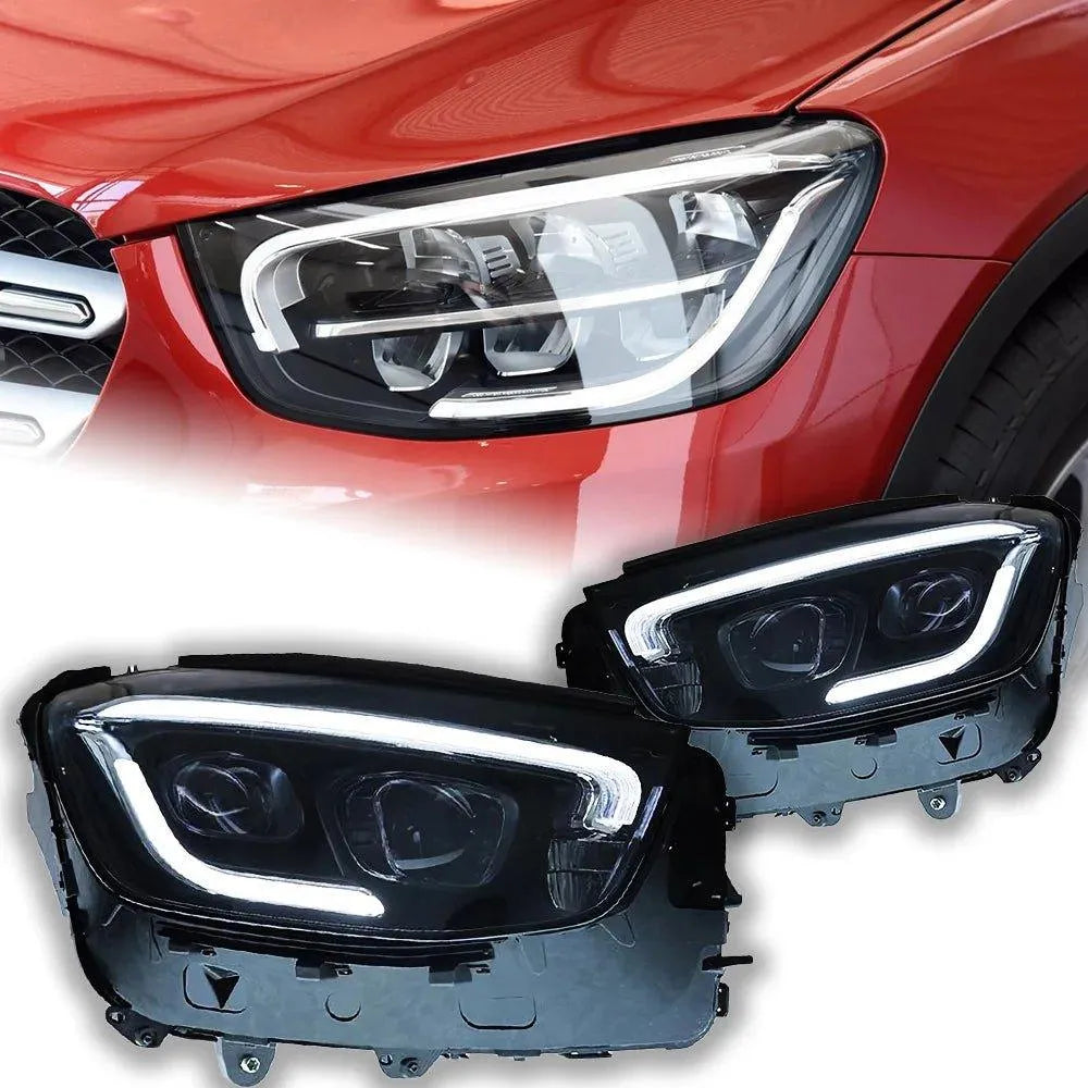 Reflektory do Mercedes Benz GLC LED z DRL Lampy Przednie (2017-2022) C253 X253 GLC200 GLC260 GLC300 - Multigenus