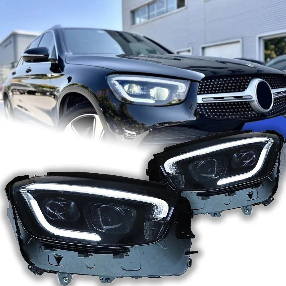 Reflektory do Mercedes Benz GLC LED z DRL Lampy Przednie (2017-2022) C253 X253 GLC200 GLC260 GLC300 - Multigenus