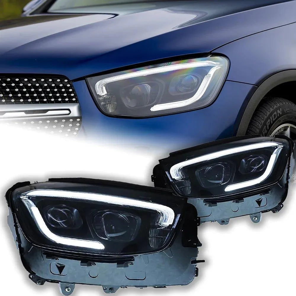 Reflektory do Mercedes Benz GLC LED z DRL Lampy Przednie (2017-2022) C253 X253 GLC200 GLC260 GLC300 - Multigenus