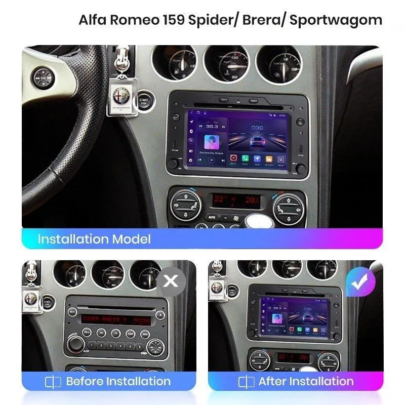 Radio nawigacja Alfa Romeo 159 Brera Spider Sportwagon Carplay Android Auto - Multigenus