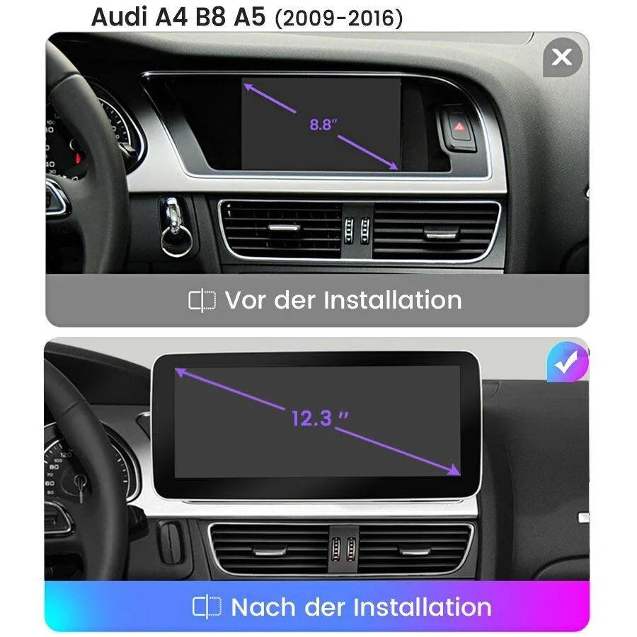 Radio nawigacja Audi A4 B8 A5 2009-2016 12.3 cali Qualcomm 665 1920*720 CarPlay Android Auto - Multigenus