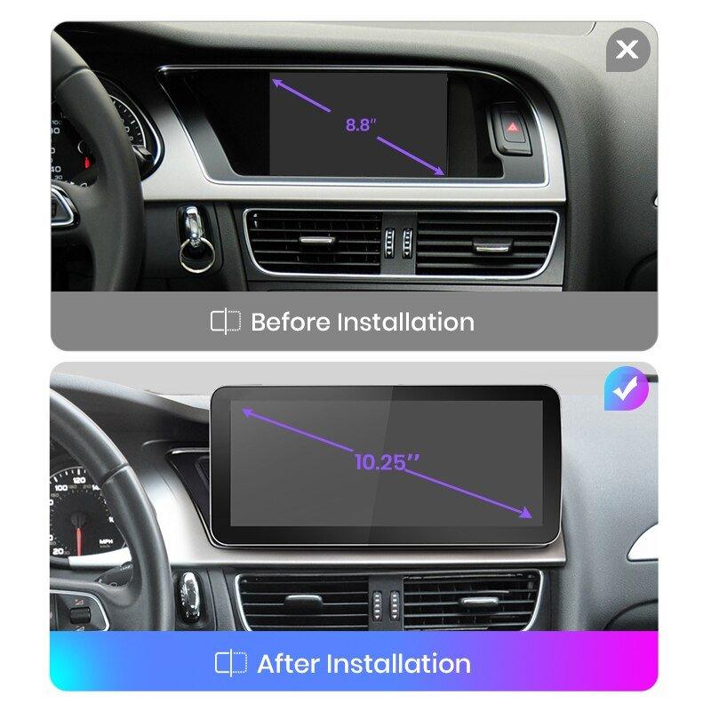  Android 11 Autoradio Pour Audi A4L B8 A5 2009-2017 Navigation  GPS 12.5 '' Écran Tactile MP5 Lecteur Multimédia Récepteur Vidéo Avec 4G  WiFi Carplay (Color : 10.25 4G 64G)