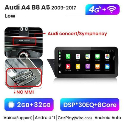 Radio nawigacja Audi A4 B8 A5 2009-2017 10.25“ CarPlay Android Auto - Multigenus