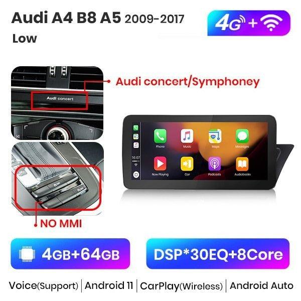 Radio nawigacja Audi A4 B8 A5 2009-2017 10.25“ CarPlay Android Auto - Multigenus