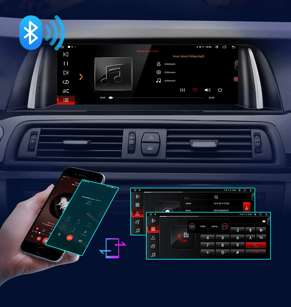 Radio nawigacja BMW 5 Serii F10 F11 2011-2017 CarPlay Android Auto - Multigenus
