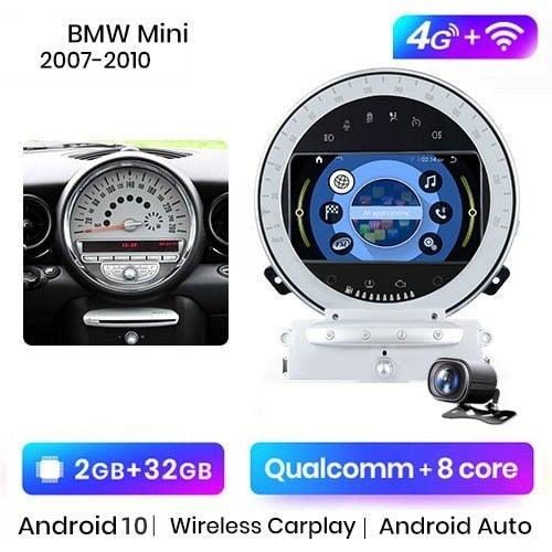 Android Auto Car Radio For BMW Mini Cooper R56 R60 2007-2014 Carplay GPS  Navigation Head Unit Video Player Tape Recorder Stereo