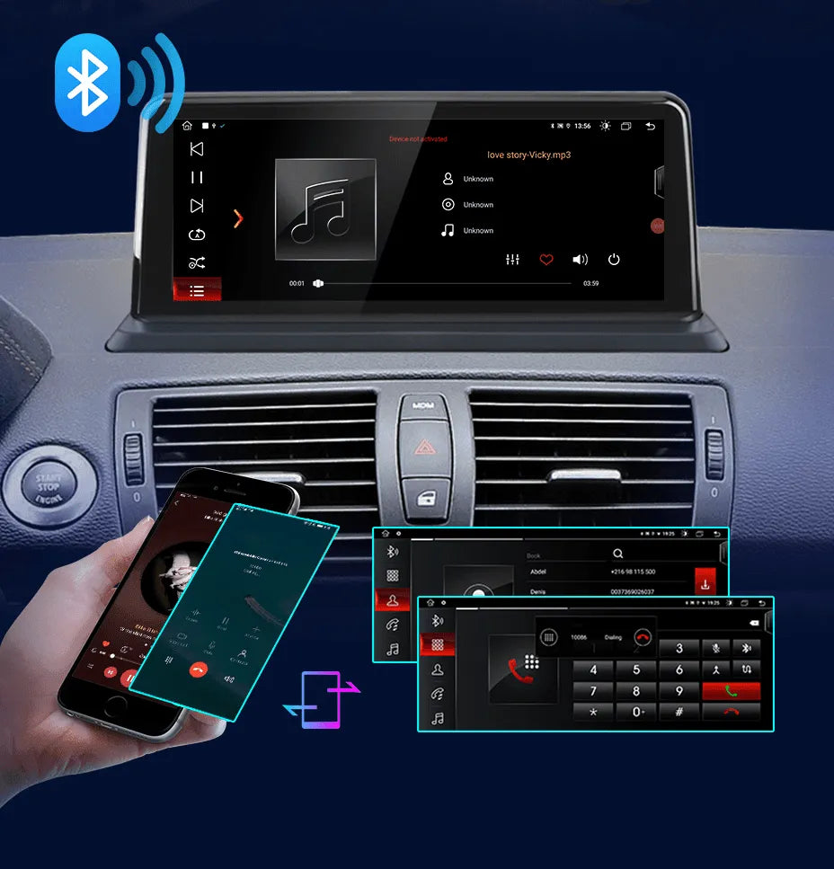 Radio nawigacja BMW serii 1 E81 E82 E87 E88 2005-2012 CarPlay Android Auto - Multigenus