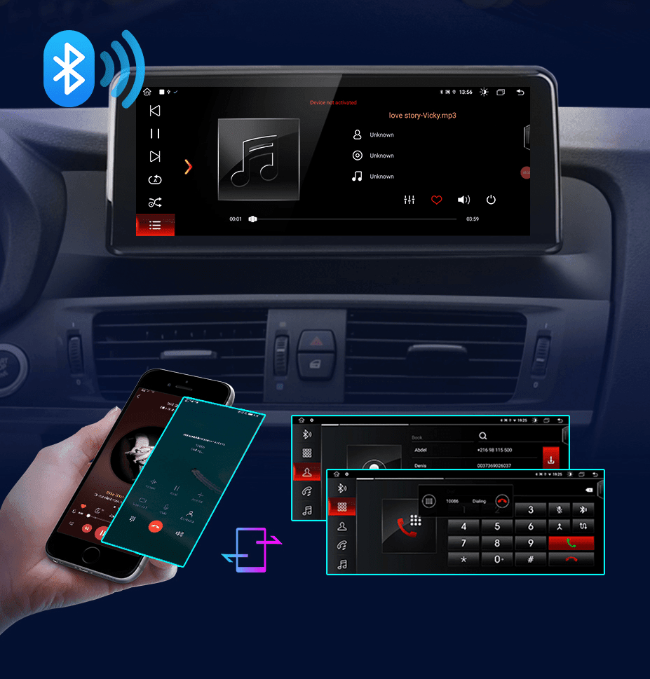 Radio nawigacja BMW X3 F25 X4 F26 2013-2017 CarPlay Android Auto - Multigenus