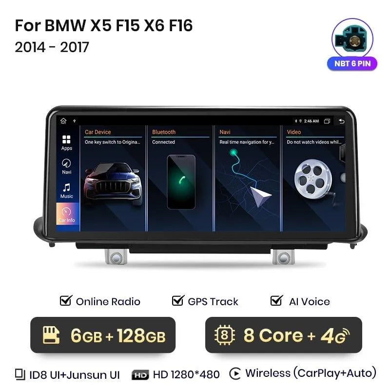 Radio nawigacja BMW X5 F15 X6 F16 2014-2017 CarPlay Android Auto - Multigenus