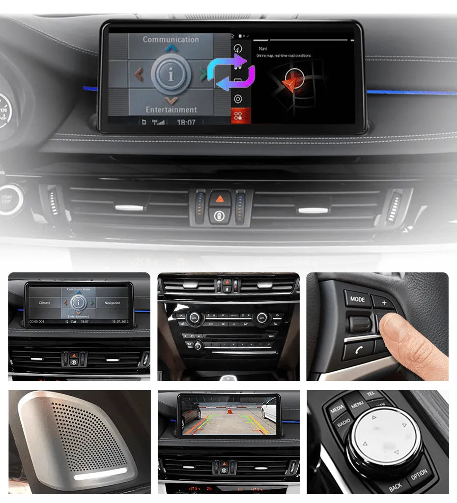 Radio nawigacja BMW X5 F15 X6 F16 2014-2017 CarPlay Android Auto - Multigenus