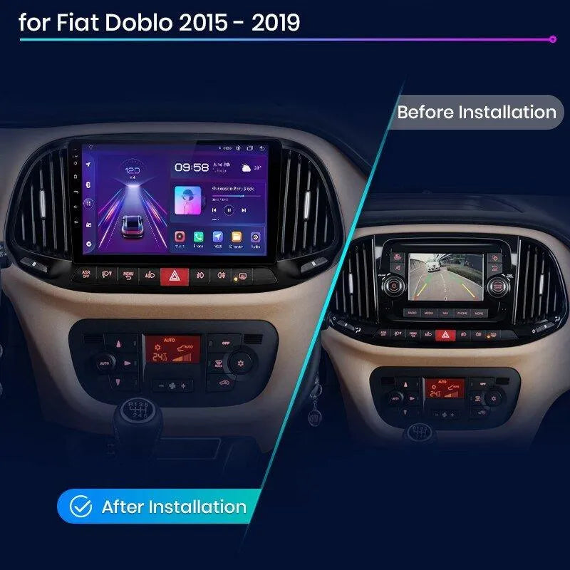 Radio nawigacja Fiat Doblo 2015 - 2019 Carplay Android Auto - Multigenus