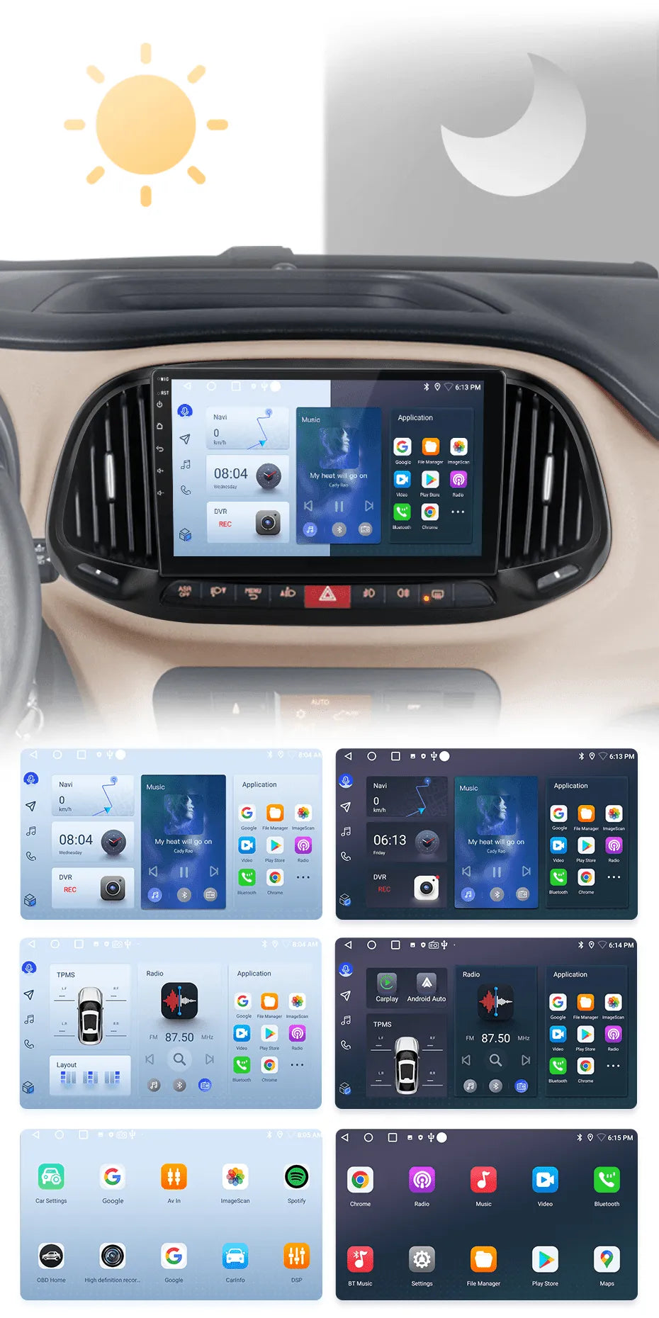 Radio nawigacja Fiat Doblo 2015 - 2019 Carplay Android Auto - Multigenus