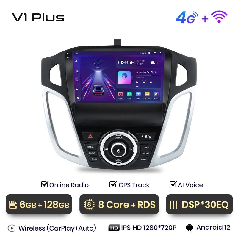 Pantalla Android Ford Focus III 2011-2019 9 HD GPS Mirrorlink Carplay