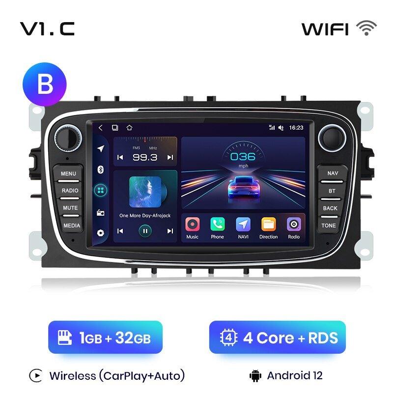 2G 16G Autoradio GPS Stéréo Pour Ford Mondeo S-max Focus C-MAX Galaxy  Fiesta transit Fusion Connect kuga Android 7 Head Unit WIFI - Cdiscount  Auto