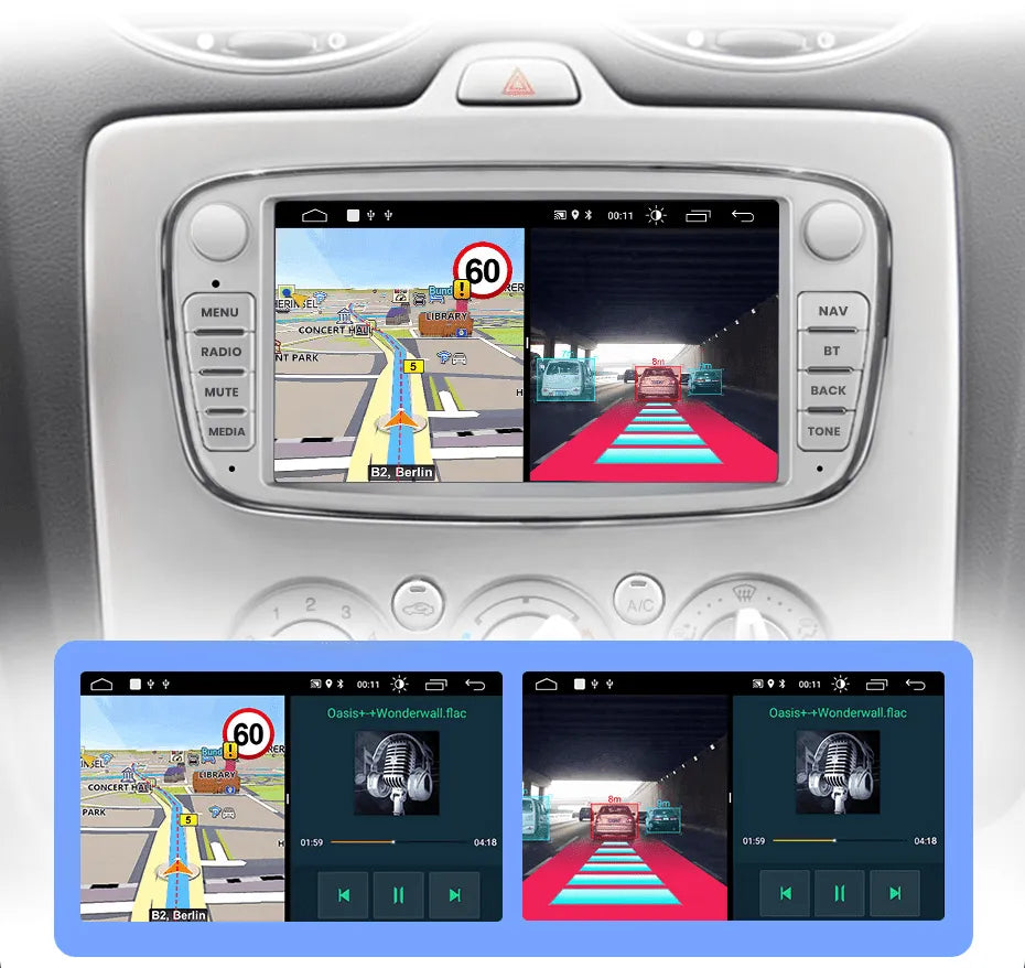 Radio nawigacja Ford Focus S-Max Mondeo Galaxy C-Max Kuga Android Carplay - Multigenus